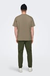 Onsfred % 100 Pamuk Relaxed Fit Bisiklet Yaka Erkek T Shirt 22022532 VİZON