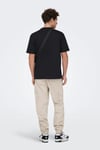 Onsfred % 100 Pamuk Relaxed Fit Bisiklet Yaka Erkek T Shirt 22022532 SİYAH