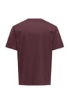 Onsfred % 100 Pamuk Relaxed Fit Bisiklet Yaka Erkek T Shirt 22022532 BORDO
