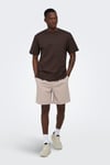 Onsfred % 100 Pamuk Relaxed Fit Bisiklet Yaka Erkek T Shirt 22022532 KOYU KAHVE