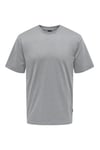 Onsfred % 100 Pamuk Relaxed Fit Bisiklet Yaka Erkek T Shirt 22022532 FÜME