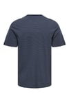 Onsfred Pamuklu Relaxed Fit Çizgili Bisiklet Yaka Erkek T Shirt 22036384 LACİVERT