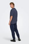 Onsfred Pamuklu Relaxed Fit Çizgili Bisiklet Yaka Erkek T Shirt 22036384 LACİVERT