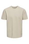 Onskian Pamuklu Regular Fit Bisiklet Yaka Erkek T Shirt 22028692 BEJ