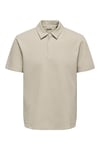 Onskian Pamuklu Regular Fit Düğmeli Erkek Polo Yaka T Shirt 22028694 BEJ