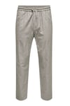 Onslinus Keten ve Pamuk Karışımlı Tapered Fit Daralan Paça Erkek Pantolon 22024966 VİZON