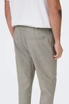 Onslinus Keten ve Pamuk Karışımlı Tapered Fit Daralan Paça Erkek Pantolon 22024966 VİZON