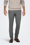 Onsmark Slim Fit Normal Bel Dar Paça Erkek Pantolon 22030256 GRİ