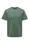 Onsmax % 100 Pamuk Regular Fit Bisiklet Yaka Erkek T Shirt 22025208 YEŞİL