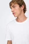Onsmax % 100 Pamuk Regular Fit Bisiklet Yaka Erkek T Shirt 22025208 BEYAZ