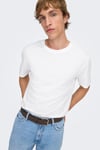 Onsmax % 100 Pamuk Regular Fit Bisiklet Yaka Erkek T Shirt 22025208 BEYAZ
