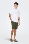 Onsreid Normal Kalıp Pamuklu Normal Bel Erkek Short 22036361 Olive