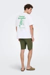 Onsreid Normal Kalıp Pamuklu Normal Bel Erkek Short 22036361 Olive