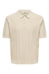 Onsthıjs Çizgili Regular Fit Kısa Kollu Erkek Polo Yaka T Shirt 22036558 BEJ