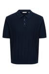Onsthıjs Çizgili Regular Fit Kısa Kollu Erkek Polo Yaka T Shirt 22036558 LACİVERT