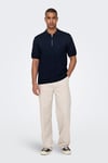 Onswyler Regular Fit Yarım Fermuarlı Erkek Polo Yaka T Shirt 22028606 KOYU LACIVERT