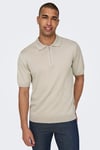 Onswyler Regular Fit Yarım Fermuarlı Erkek Polo Yaka T Shirt 22028606 AÇIK BEJ