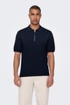Onswyler Regular Fit Yarım Fermuarlı Erkek Polo Yaka T Shirt 22028606 KOYU LACIVERT