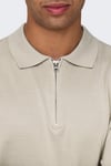 Onswyler Regular Fit Yarım Fermuarlı Erkek Polo Yaka T Shirt 22028606 AÇIK BEJ