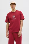 Originals Jordia Baskılı Pamuklu Relaxed Fit Bisiklet Yaka Erkek T Shirt 12286609 BORDO