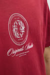 Originals Jordia Baskılı Pamuklu Relaxed Fit Bisiklet Yaka Erkek T Shirt 12286609 BORDO
