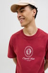 Originals Jordia Baskılı Pamuklu Relaxed Fit Bisiklet Yaka Erkek T Shirt 12286609 BORDO