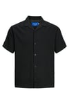 Originals Jorluke Pamuklu Relaxed Fit Kısa Kollu Poplin Erkek Gömlek 12255781 SİYAH