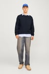 Originals Jorollie Yün Karışımlı Relaxed Fit Bisiklet Yaka Örme Erkek Kazak 12215468 KOYU LACIVERT