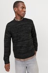 Originals Jorwinter Relaxed Fit Bisiklet Yaka Kırçıllı Erkek Kazak 12277985 SİYAH