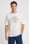 Oversize % 100 Pamuk Bisiklet Yaka Erkek T Shirt 912433-9157 EKRU