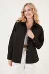 Oversize % 100 Pamuk Poplin Kadın Gömlek CF21S163867 SİYAH