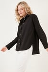 Oversize % 100 Pamuk Poplin Kadın Gömlek CF21S163867 SİYAH