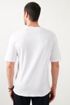 Oversize Bisiklet Yaka % 100 Pamuk Erkek T Shirt 5721013 BEYAZ-BEYAZ