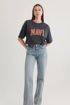 Oversize Bisiklet Yaka Logolu Kadın T Shirt 1600843-82185 ANTRASİT