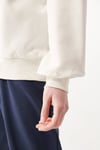 Oversize Bisiklet Yaka Pamuklu Basic Kadın Sweat 1610198-70057 KIRIK BEYAZ