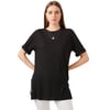 Oversize Bisiklet Yaka Yırtmaç Detaylı Kadın Bluz 5863683 SİYAH