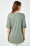 Oversize Bisiklet Yaka Yırtmaç Detaylı Kadın Bluz 5869000 ÇAĞLA