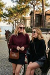 Oversize Fit Balıkçı Yaka Yumuşak Dokulu 2'li Paket Triko Kadın Kazak 680KZ00469S2 BORDO-SİYAH