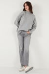Oversize Fit Balıkçı Yaka Yumuşak Dokulu 2'li Paket Triko Kadın Kazak 680KZ00469S2 Vizon-Açık Gri