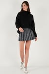 Oversize Fit Balıkçı Yaka Yumuşak Dokulu 2'li Paket Triko Kadın Kazak 680KZ00469S2 BORDO-SİYAH