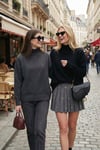 Oversize Fit Balıkçı Yaka Yumuşak Dokulu 2'li Paket Triko Kadın Kazak 680KZ00469S2 ANTRASİT-SİYAH