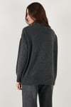 Oversize Fit Balıkçı Yaka Yumuşak Dokulu 2'li Paket Triko Kadın Kazak 680KZ00469S2 ANTRASİT-SİYAH