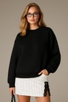 Oversize Fit Bisiklet Yaka Kadın Sweat 25K0141K1 SİYAH