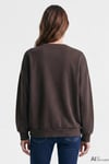 Oversize Fit Bisiklet Yaka Kadın Sweat 168837-89103 KOYU KAHVE