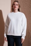Oversize Fit Bisiklet Yaka Kadın Sweat 25K0141K1 EKRU