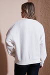 Oversize Fit Bisiklet Yaka Kadın Sweat 25K0141K1 EKRU