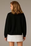 Oversize Fit Bisiklet Yaka Kadın Sweat 25K0141K1 SİYAH