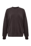 Oversize Fit Bisiklet Yaka Kadın Sweat 168837-89103 KOYU KAHVE