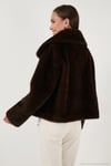 Oversize Fit Geniş Yaka Astarlı Kadın Kürk 497AFRA KAHVE