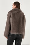 Oversize Fit Geniş Yaka Astarlı Kadın Kürk 497AFRA GRİ